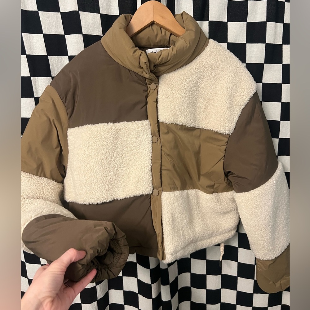 Elodie Colorblock Patchwork Puffer Jacket - image 5